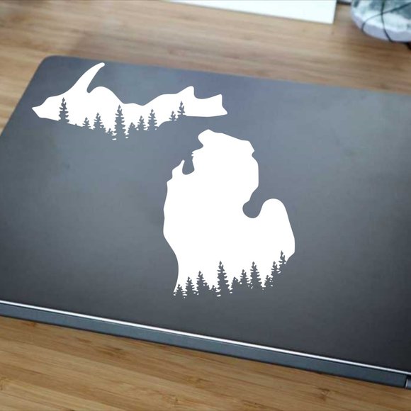 Michigan State, 6" wide,  White Decal Sticker for Cars, Trucks, Windows and more - Picture 2 of 3